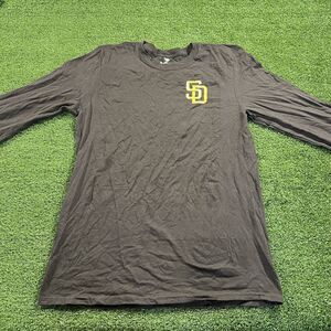 San Diego Padres MLB Long Sleeve Tee Brown Mens Size S NWOT